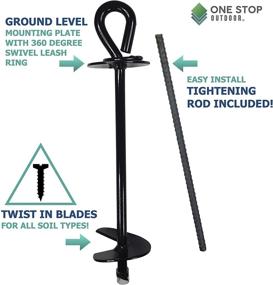 img 3 attached to High-Quality Dog Tie-Out Stake - Durable Portable Screw-In Ground Anchor (Suitable for Medium to Small Dogs) Rotating Swivel Tether Stake for Tie-Out Cable, Beach, Camping Dog Stake