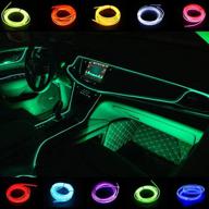 abaldi el wire car lights 5m/16ft led neon light strip colors: blue logo