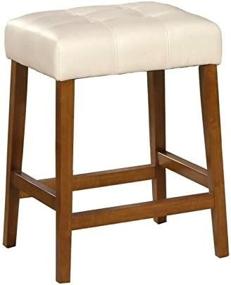 img 1 attached to 🪑 Stylish Ivory Leatherette Square Tufted Backless Counter Height Stool - 24-inch by HomePop