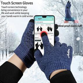 img 2 attached to Achiou Touchscreen Thermal Elastic Anti-Slip Men's Gloves & Mittens
