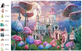 img 2 attached to 🎪 Captivating Alice in Wonderland Backdrop - Enchanting Fairy Tale Castle, Mushroom, and Mad Hatter Backdrops for Photography - Ideal for Kids, Children, Baby Showers, Birthdays, and Portrait Photo Booth Props