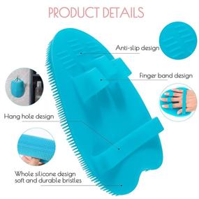 img 3 attached to Soft Silicone Shower Brush 2-Pack for Body, Face, and Hair Wash - Exfoliating Skin 🚿 Massage Scrubber and Dry Skin Brushing Glove Loofah - Suitable for Sensitive and All Skin Types (Blue+Gray)