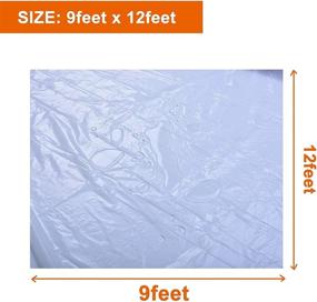 img 2 attached to Oiyeefo Clear Plastic Sheeting Drop Cloths for Painting - 5 Pack 9x12ft Tarp for Waterproof and Dustproof Furniture Cover, Floor & Wall Protection Film (0.3mil Tear-resistant)