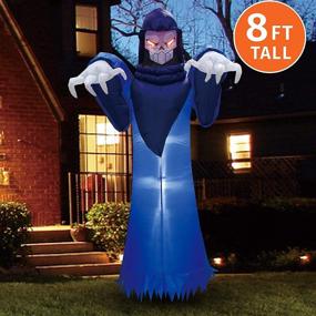 img 2 attached to 🎃 Joiedomi Halloween 8 FT Inflatable Spooky Warlock with LED Lights - Perfect for Indoor and Outdoor Halloween Party Decor, Yard, Garden, Lawn Decorations