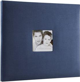 img 3 attached to 📸 MCS MBI 13.5x12.5 Inch Blue Fabric Scrapbook Album with Photo Opening - 12x12 Inch Pages for Fashionable Memories (Model 802511)