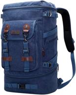 witzman canvas travel backpack for men and women - spacious convertible duffel bag with carry-on luggage capacity (a568 blue) logo