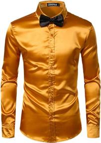 img 4 attached to ZEROYAA Black Luxury Button-Down Shirt ZLCL14 - Men's Fashion