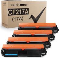 🖨️ v4ink 4pk compatible black ink toner cartridge replacement for hp 17a cf217a, suitable for hp pro mfp m130fw m130nw m130fn m130a m102w m102a m130 m102 printer logo