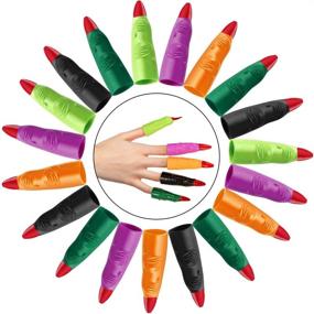 img 4 attached to 🎃 Skylety Colorful Halloween Finger Accessories