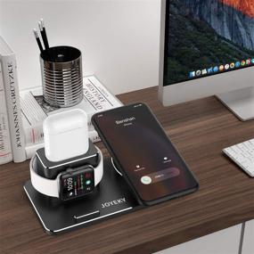 img 2 attached to 🔋 Aluminum Charging Station for iPhone, Apple Watch, AirPods Pro – Fast Wireless Charger for iPhone 12/11/Pro Max/XS/XR/X/8/8 Plus, Apple Watch 6/5/4/3/2/1, AirPods