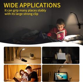 img 1 attached to 📚 BekaTech Rechargeable Book Light, 7 LED Reading Light with Adjustable 9-Level Warm Cool White Daylight, Flexible Clip On Reading Lamp, Eye-Protective Soft Table Light for Night Reading in Bed (Black)