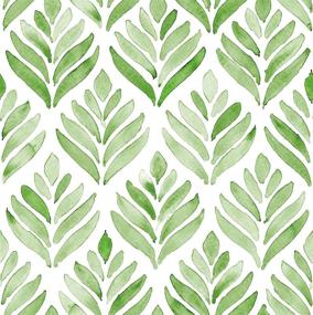 img 4 attached to 🌷 HaokHome 96031-1 Watercolor Tulip Leaves Peel and Stick Wallpaper - Green/White Removable Home Wall Decor