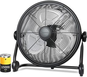 img 4 attached to 🌀 High Performance Rechargeable Floor Fan with 15000mAh Battery - Ideal for Garage, Backyard, Camping, and Travel