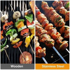 img 3 attached to 🔥 Morole 33PCS Grilling Metal Skewers: 16" Stainless Steel, Reusable BBQ Skewers with Corn Forks & Cloth Bag