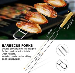 img 2 attached to 🔥 Morole 33PCS Grilling Metal Skewers: 16" Stainless Steel, Reusable BBQ Skewers with Corn Forks & Cloth Bag