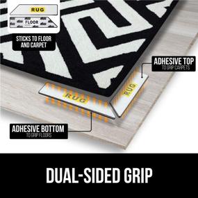 img 2 attached to Gorilla Grip 12 Piece Adhesive Grippers for Rugs - Keep Your Area Rug Flat and Secure on 🦍 Hardwood Floors with Washable, Dual Sided Anti Curl Corner Side Gripper - Reusable Patent Pending Pads, Grips Carpet Corners