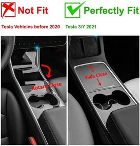 img 3 attached to 🚗 Chirano 2021 Tesla Model 3/Y Center Console Organizer Tray - Armrest Storage Box, Hidden Cubby Drawer, ABS Material - Tesla Accessories 2021