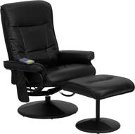 🪑 relax and unwind with the flash furniture massaging multi-position recliner: black leathersoft, side pocket, and ottoman included логотип