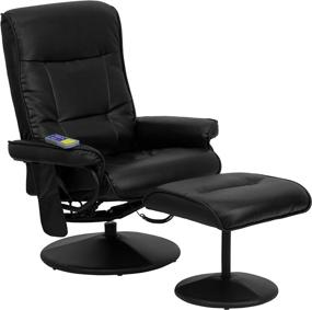 img 4 attached to 🪑 Relax and Unwind with the Flash Furniture Massaging Multi-Position Recliner: Black LeatherSoft, Side Pocket, and Ottoman Included