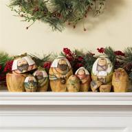 set of 9 christmas nativity nesting 🎄 dolls featuring roman holy family, three kings, and shepherd logo