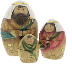 img 3 attached to Set of 9 Christmas Nativity Nesting 🎄 Dolls featuring Roman Holy Family, Three Kings, and Shepherd