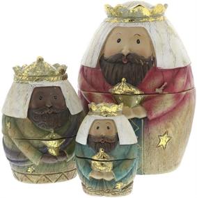 img 2 attached to Set of 9 Christmas Nativity Nesting 🎄 Dolls featuring Roman Holy Family, Three Kings, and Shepherd