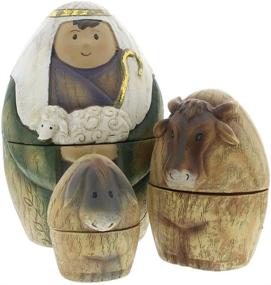 img 1 attached to Set of 9 Christmas Nativity Nesting 🎄 Dolls featuring Roman Holy Family, Three Kings, and Shepherd