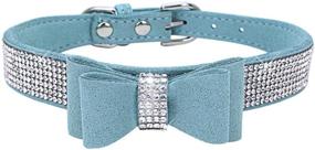 img 3 attached to 🐶 Dogs Kingdom Velvet Bow Tie Collar: Long Length, Cute Pet Dog, Crystal Rhinestone Necklace - Adjustable 10"-24