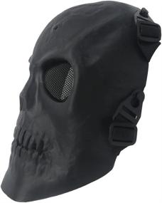 img 2 attached to 🎭 Ecloud Shop Black Army Skull Skeleton Airsoft Paintball BB Gun Game Face Mask DIY Mask Personality | Free Design for Halloween