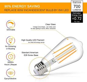 img 2 attached to 💡 LANGREE Vintage Dimmable LED Bulb with Equivalent Filament Design