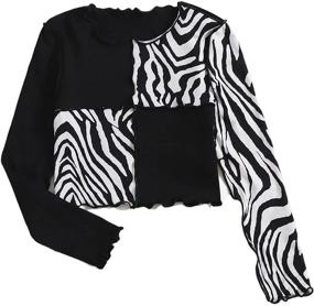 img 4 attached to Milumia Colorblock Striped Sleeve Crewneck