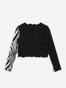 img 3 attached to Milumia Colorblock Striped Sleeve Crewneck