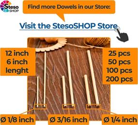 img 2 attached to 🌲 Premium quality Wooden Dowel Rods 6 inch - 1/8 Hardwood Dowels for Woodworking Project - Craft Dowels for Model Building Games, Kids Crafts & Handmade Gifts - 50 pcs - Ideal for Home Decor (1/8)