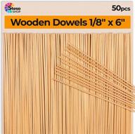 🌲 premium quality wooden dowel rods 6 inch - 1/8 hardwood dowels for woodworking project - craft dowels for model building games, kids crafts & handmade gifts - 50 pcs - ideal for home decor (1/8) logo