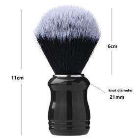 img 1 attached to 🧔 High-Density Knot Synthetic Shaving Brush with Resin Handle - 21mm (Black)