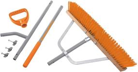 img 1 attached to 🔨 ERGIESHOVEL ERG-PSHB24 - 54 Steel Impact Resistant Push Broom, 56 Shaft, 24-Inch Broom, w/Patented Ergonomic Second Handle - Gray/Orange for Indoor/Outdoor Use