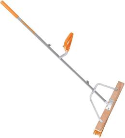 img 3 attached to 🔨 ERGIESHOVEL ERG-PSHB24 - 54 Steel Impact Resistant Push Broom, 56 Shaft, 24-Inch Broom, w/Patented Ergonomic Second Handle - Gray/Orange for Indoor/Outdoor Use