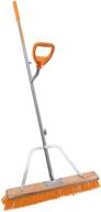 🔨 ergieshovel erg-pshb24 - 54 steel impact resistant push broom, 56 shaft, 24-inch broom, w/patented ergonomic second handle - gray/orange for indoor/outdoor use logo