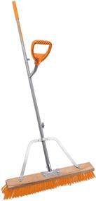 img 4 attached to 🔨 ERGIESHOVEL ERG-PSHB24 - 54 Steel Impact Resistant Push Broom, 56 Shaft, 24-Inch Broom, w/Patented Ergonomic Second Handle - Gray/Orange for Indoor/Outdoor Use