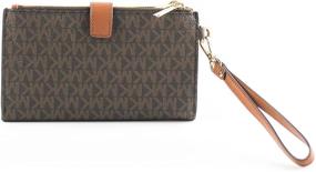 img 1 attached to 👜 Michael Kors Jet Set Travel Double Zip Wristlet - Signature PVC: Stylish and Functional Accessory for On-the-Go Convenience