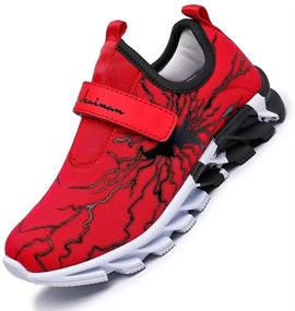 img 4 attached to 👦 MEINIANGUAN Boys Sneakers: Non Slip, Lightweight Athletic Sports Shoes for Active Kids – Big Kid Sizes
