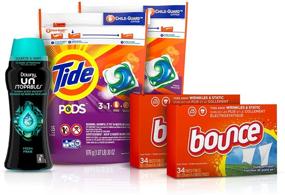 img 4 attached to 🧺 Tide Pods, Downy Scent Beads, and Bounce Dryer Sheets: Ultimate Laundry Bundle – 5 Piece Set, Meadow Scent - 2x35ct Tide Pods, 14.8 oz Downy Unstopable Scent Beads, 2x34ct Bounce Dryer Sheets