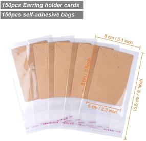img 2 attached to 🛍️ MIAHART 150 Set Earring Card and Bag Combo: DIY Kraft Paper Tags for Stunning Jewelry Display (Brown)