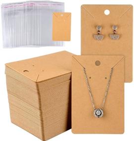 img 4 attached to 🛍️ MIAHART 150 Set Earring Card and Bag Combo: DIY Kraft Paper Tags for Stunning Jewelry Display (Brown)