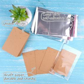img 3 attached to 🛍️ MIAHART 150 Set Earring Card and Bag Combo: DIY Kraft Paper Tags for Stunning Jewelry Display (Brown)