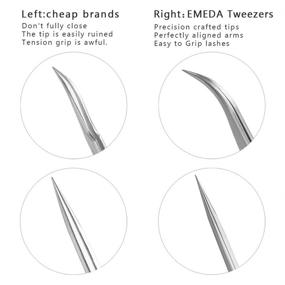 img 3 attached to 👀 Professional Eyelash Extension Tweezers Set: VETUS Straight Pointer & J Curved Tweezers for Precision Lashing, Isolation & Volume Lash Extensions