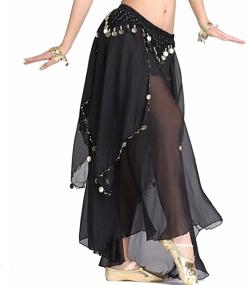 img 2 attached to ZLTdream Women's Belly Dance Chiffon Skirt with Shimmering Coins