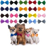 yuepet 20pcs adjustable pet dog bow ties collar: stylish neck bows in 20 colors for small/medium dogs and cats - ideal pet accessories for christmas, birthdays, and photography! logo