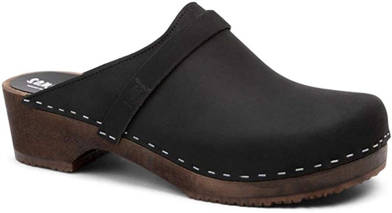 sandgrens swedish wooden clogs leather men's shoes in mules & clogs 로고