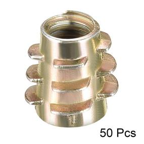 img 3 attached to 50pcs M5 Internal Threaded Insert Nuts, Zinc Alloy Hex-Flush Furniture Connectors, 10mm Length